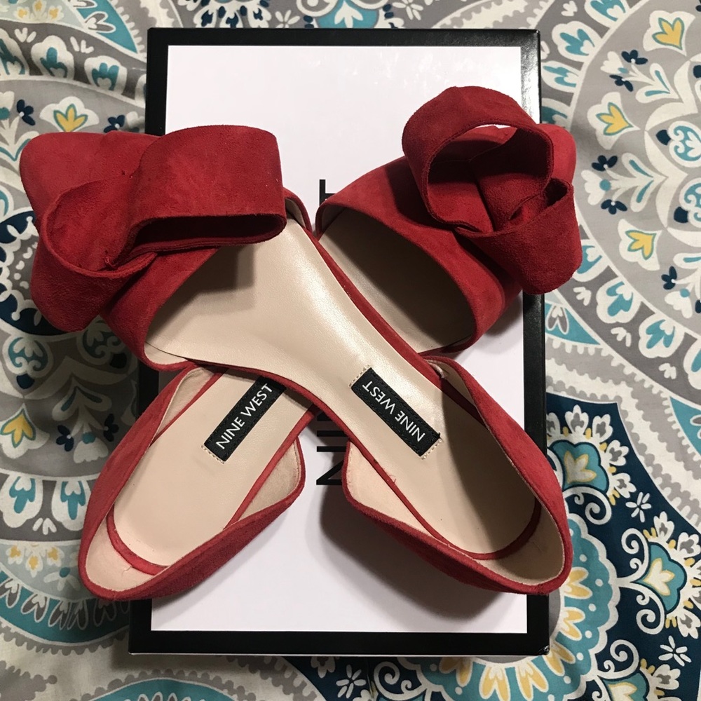 Nine West Red Bow Flats
